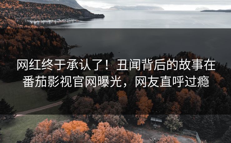 网红终于承认了！丑闻背后的故事在番茄影视官网曝光，网友直呼过瘾