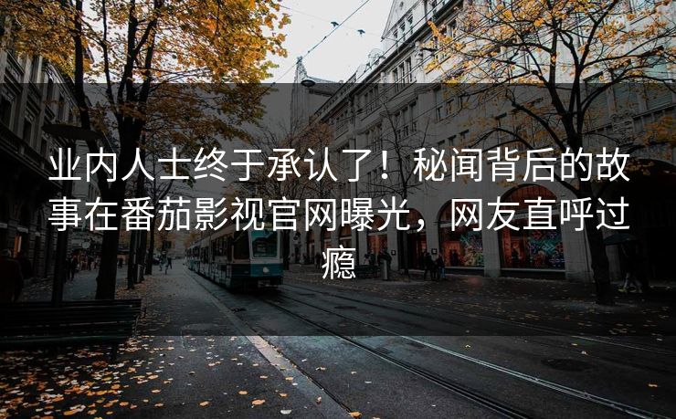 业内人士终于承认了！秘闻背后的故事在番茄影视官网曝光，网友直呼过瘾
